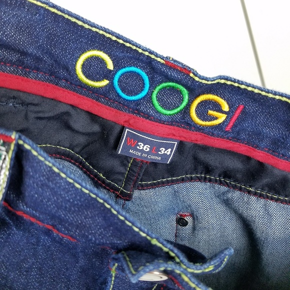 Coogi mixed media sweater embellish jeans 36w - Picture 2 of 7